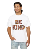 Be Kind Floral Typography T-Shirt Erkek