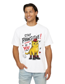 Stay Pawsitive Punk Cat T-Shirt Erkek