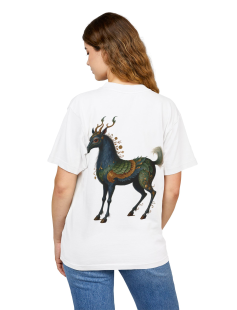 Mythic Deer Art Print T-Shirt Kadın