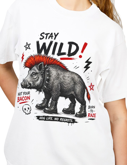 Stay Wild Punk Boar Kadın