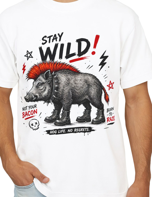 Stay Wild Punk Boar Erkek