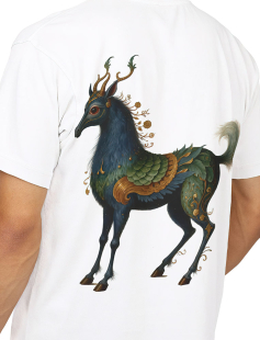 Mythic Deer Art Print T-Shirt Erkek