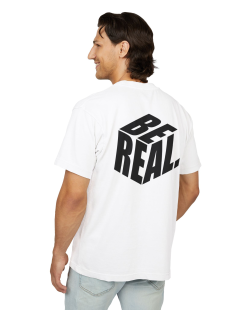 Be Real 3D Typography T-Shirt Erkek