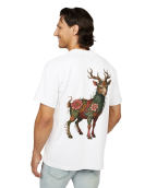 Floral Mythic Goat Print T-Shirt Erkek