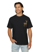 Floral Mythic Goat Print T-Shirt Erkek