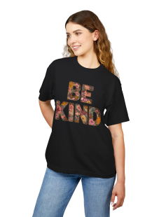 Be Kind Floral Typography T-Shirt Kadın