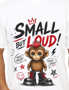 Small But Loud Punk Monkey T-Shirt Erkek